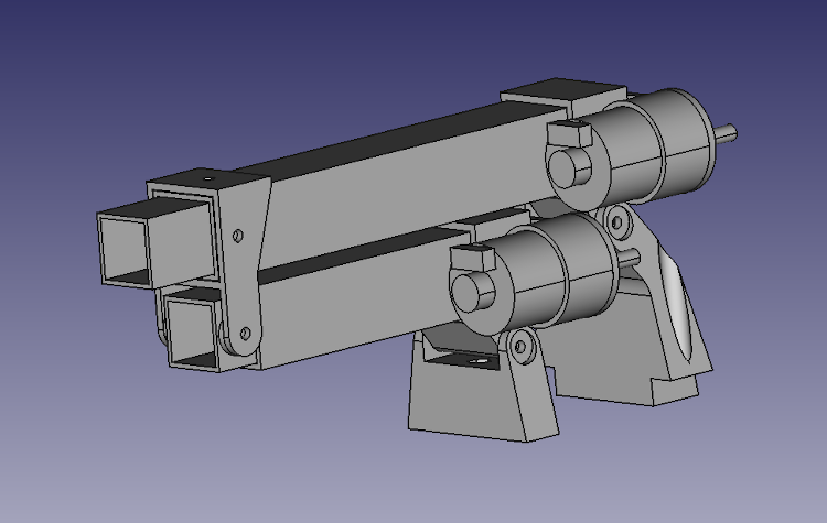 A 3D CAD model of a lifting telescopic arm.