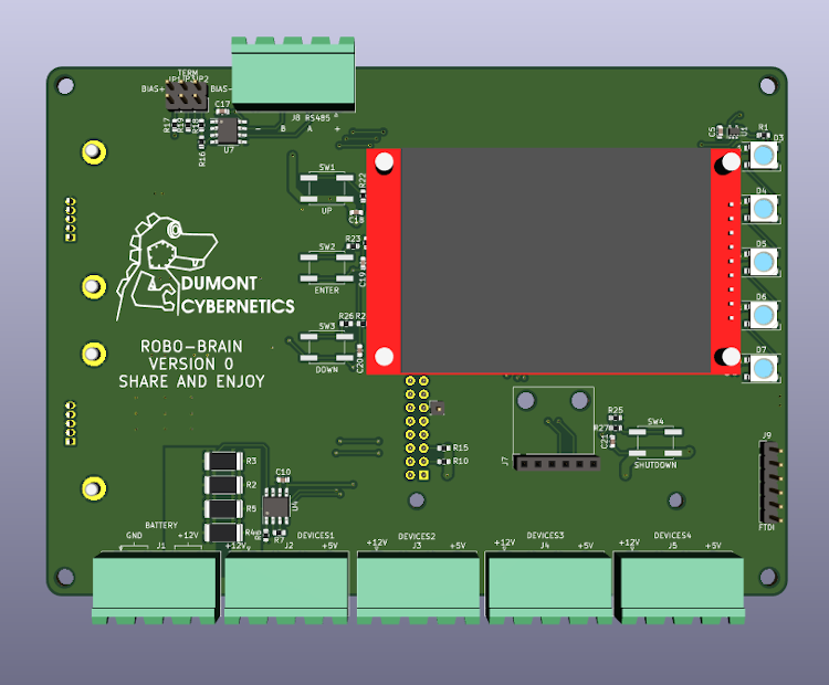 Render of the assembled power supply board.